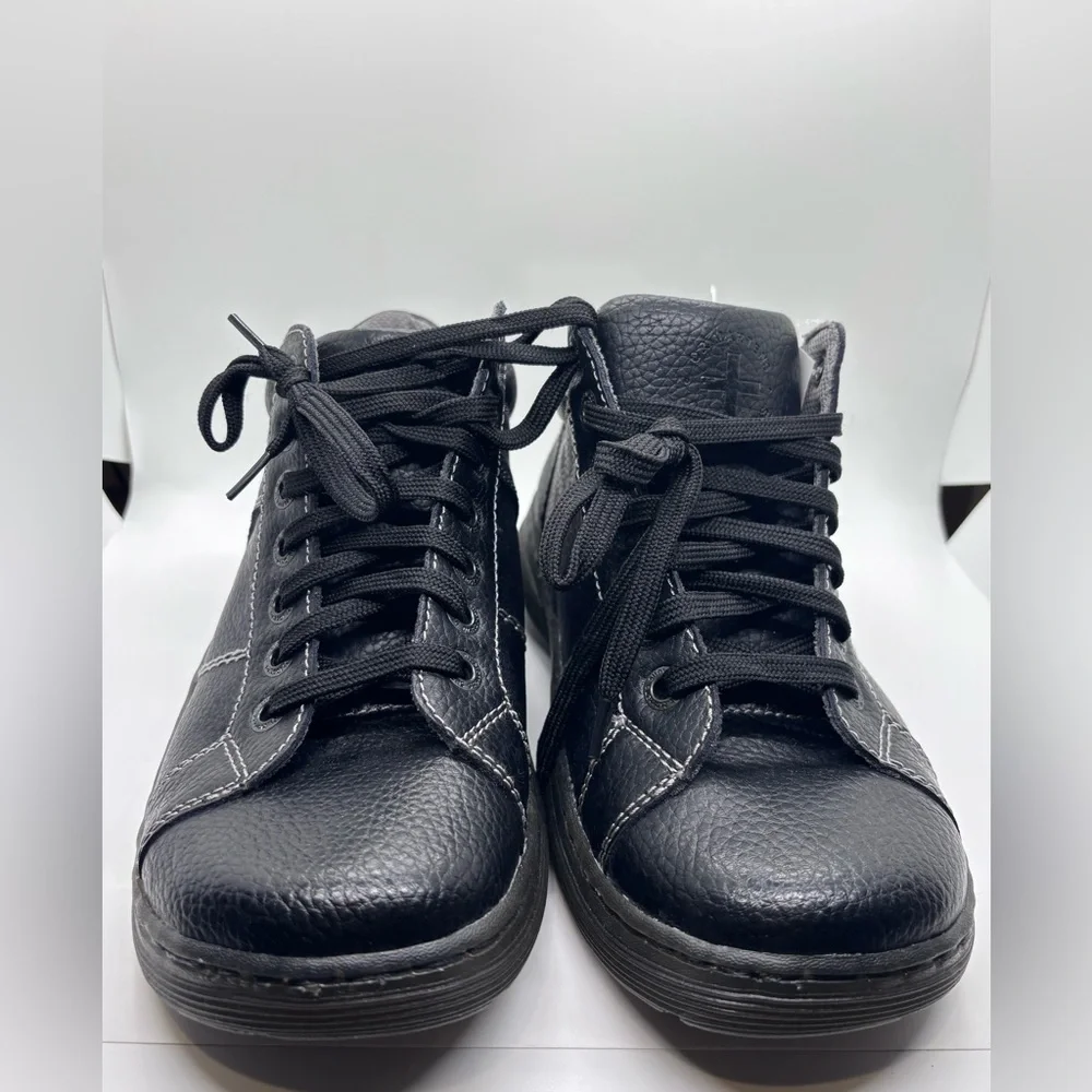 Dr Martens Black Boots Morris Mid Lace Shoes Doc Marten Casual Mens Size 8M USA